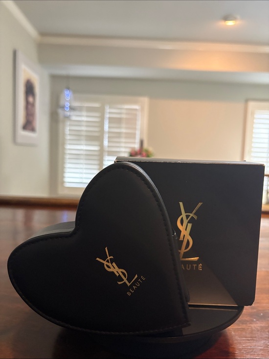 Yves Saint Laurent Handbags - YVES SAINT LAURENT Black Heart-Shaped Makeup Case w/Mirror